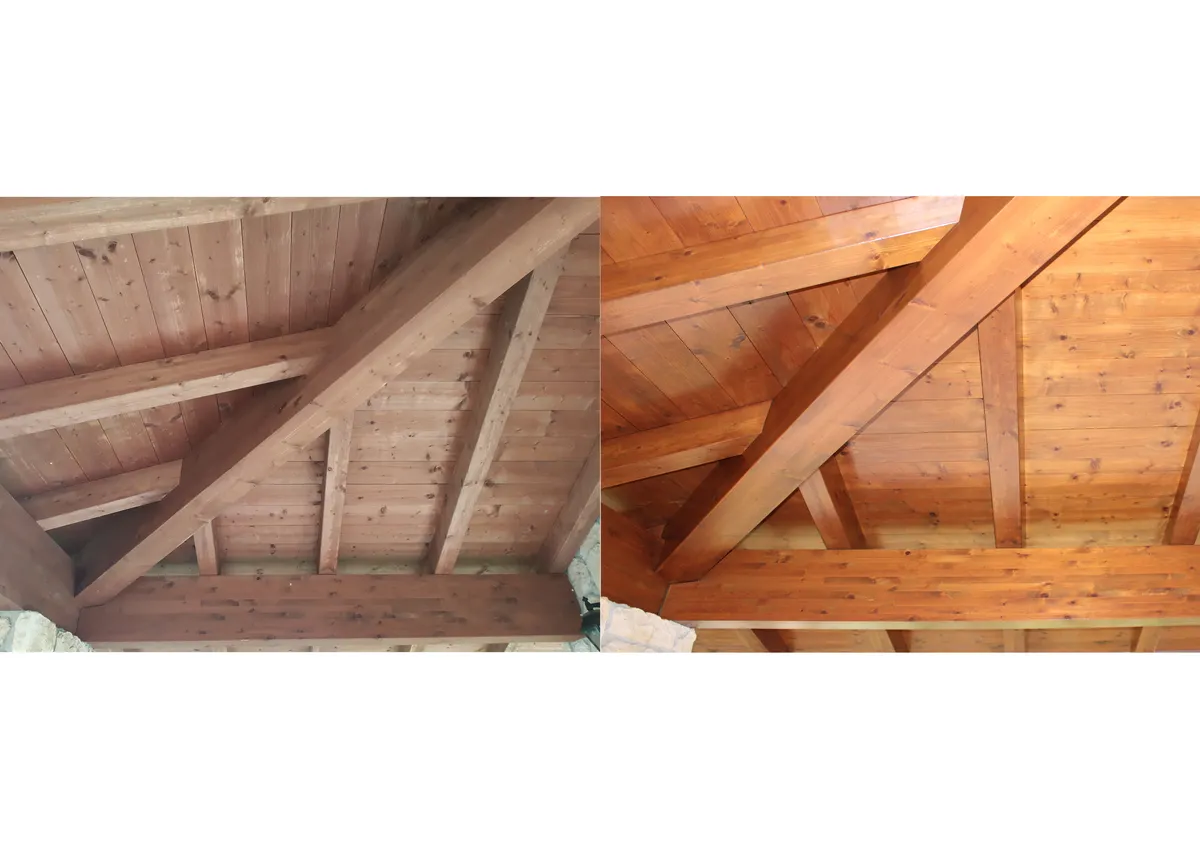 Verniciatura e restauro travi in legno a Padova